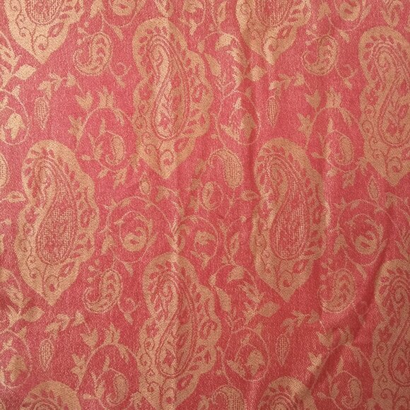 Orange Paisley Cashmere Slik Scarf Shawl Wrap Stole Silk Soft Women Warm 28 x 70 - Picture 11 of 16